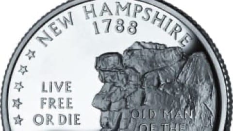 New Hampshire Quarter with the motto "Live Free or Die"